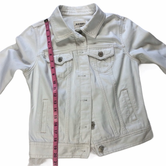 Old Navy White Denim Jean Jacket, Size Small - Picture 5 of 8